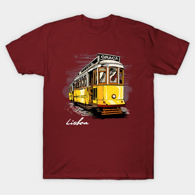 Lisbon - Graça Tram T-Shirt by GoshWow 